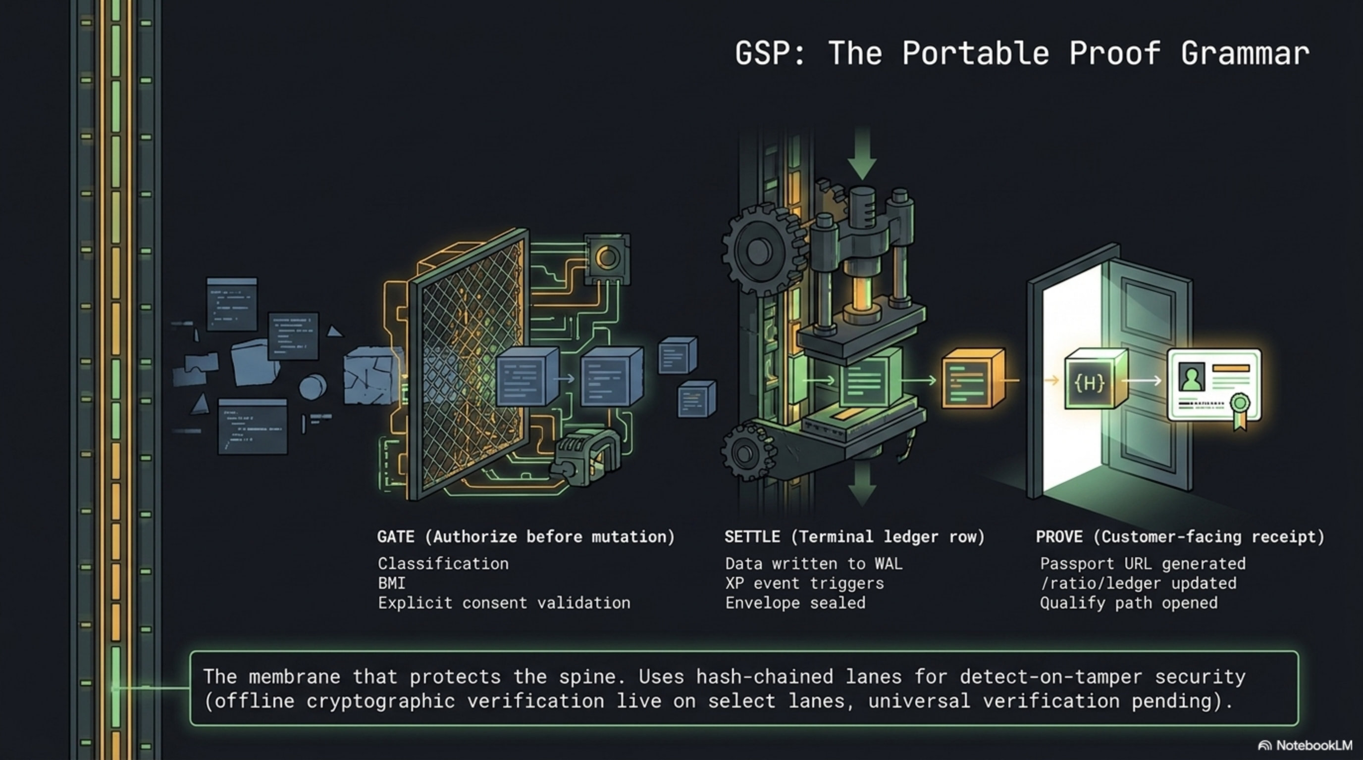 Deck slide 9 — Mesh telemetry: VNI, settlement velocity, control room